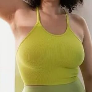 Sunzel Free to Be Tank, Crop Ribbed- Sprout